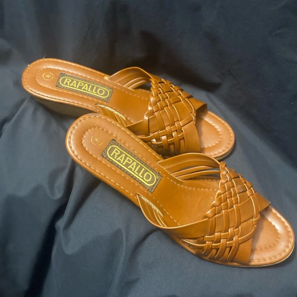 Vintage Rapallo Wedges Brown and Cork Size 8